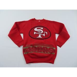 San Francisco 49ers Double Sided Red Sweatshirt Youth Sz L 18-20 1990s